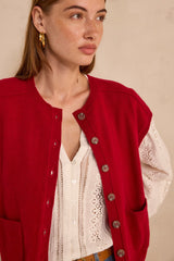 ARTHUR RED SLEEVELESS CASHMERE SWEATER