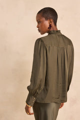 MAEVA KHAKI VISCOSE BLOUSE
