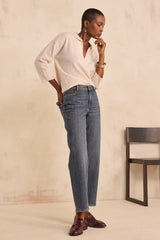 RUDY LIGHT WASHED STRAIGHT CROPPED JEANS