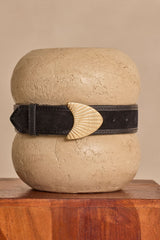 LEONARD BLACK LEATHER BELT