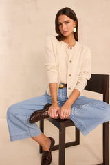 BILLY BIS CREAM CASHMERE CARDIGAN