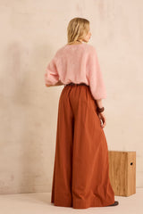 LUCE BRICK LOOSE FIT COTTON BLEND TROUSERS