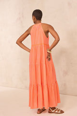BERENISSE WIDE STRIPED COTTON SLEEVELESS DRESS