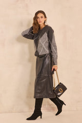 ALPHA ANTHRACITE MOHAIR CARDIGAN