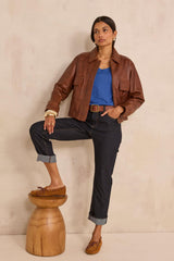 LIANA ROYAL BLUE 3/4 SLEEVE T-SHIRT