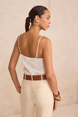 DEMIE CREAM SILK CAMISOLE TOP