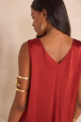 PENELOPE BRICK STRAIGHT DRESS