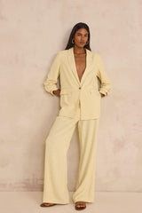 NELIA CORN LINEN BLEND TAILORED JACKET