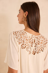 MELISSA SHORT SLEEVE LACE BLOUSE