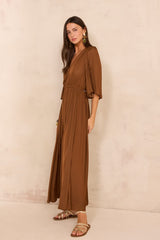 PERLA CARAMEL FLUID DRESS
