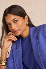 NELIA LAVENDER LINEN BLEND TAILORED JACKET