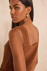 ANNA CARAMEL COTTON TANK TOP