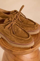 ORELIA CAMEL SUEDE FLAT SHOES