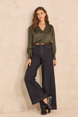 SHELBY DARK RINSE WIDE JEANS