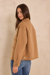 CLEA CAMEL LONG SLEEVE BLENDED WOOL JACKET
