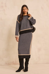 VALERIE STRAIGHT KNIT WOOL SKIRT