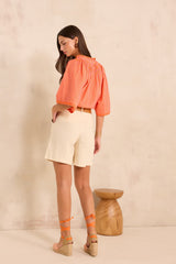 TANGUY NATURAL STRAIGHT LINEN SHORTS
