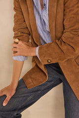 NELIA SUEDE LEATHER BLAZER