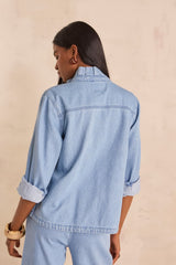 DENISE LONG-SLEEVE COTTON BLOUSE