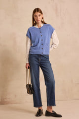 ARTHUR LAVENDER SLEEVELESS CASHMERE SWEATER