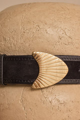 LEONARD BLACK LEATHER BELT