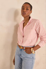 DHARMA LONG-SLEEVED STRIPED COTTON SHIRT