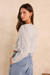 MAISSA EMBROIDERED COTTON BLOUSE
