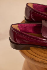 ORNELLA BURGUNDY LEATHER MOCASSIN