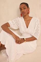 BIJOU EMBROIDERED LONG DRESS