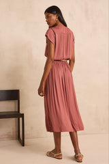 JULIANA PINK FLUID SATIN LONG SKIRT