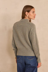 BRADLEY ALMOND CASHMERE SWEATER