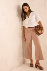 TINO PINK WIDE LINEN TROUSERS