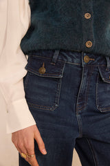 STELLA WIDE CROPPED COTTON BLEND JEANS