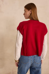 ARTHUR RED SLEEVELESS CASHMERE SWEATER