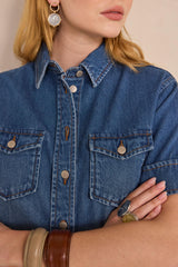 DIEGO BLUE SHORT-SLEEVE DENIM SHIRT