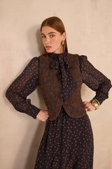 PHARELL PUMPKIN BLENDED WOOL TWEED VEST