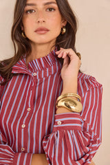 MARISSA STRIPED COTTON BLOUSE