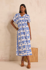 PROMISE PRINTED COTTON STRAIGHT DRESS