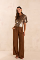 TOBIAS SATIN WIDE TROUSERS