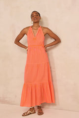 BERENISSE WIDE STRIPED COTTON SLEEVELESS DRESS