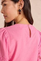 DAWSON PINK EMBROIDERED BLOUSE