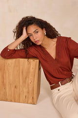 MAE WIDE COTTON BLEND TROUSERS