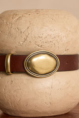 JUSTINE CHOCOLATE LEATHER BELT