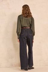 SHELBY DARK RINSE WIDE JEANS