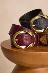 VALENTIN BLACK LEATHER BELT
