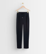 FLYNN NAVY FLUID CARROT TROUSERS