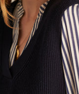 PACOME NAVY V-NECK SLEEVELESS JUMPER