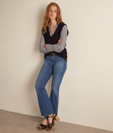 PACOME NAVY V-NECK SLEEVELESS JUMPER