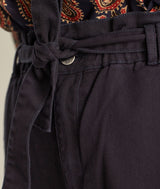 BARBARA NAVY STRAIGHT-LEG PAPERBAG JEANS