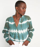 LAETI TIE-DYE PRINT COTTON BLOUSE